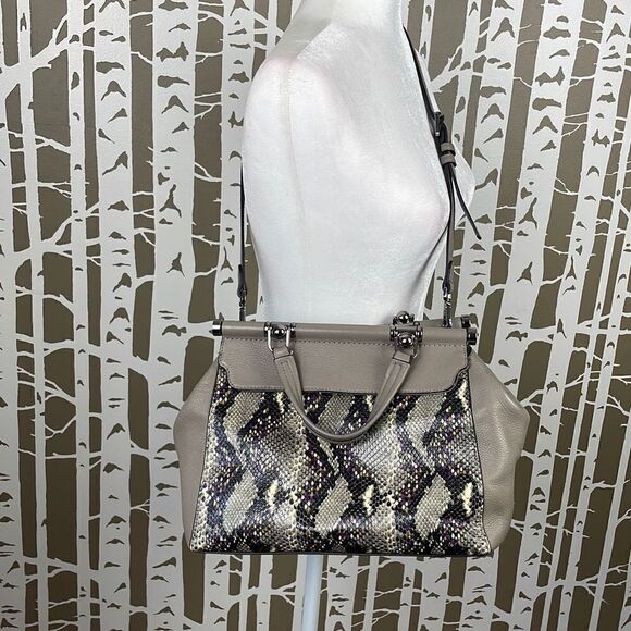 Vince Camuto Carla Grey Multi Snake Satchel - Picture 1 of 15